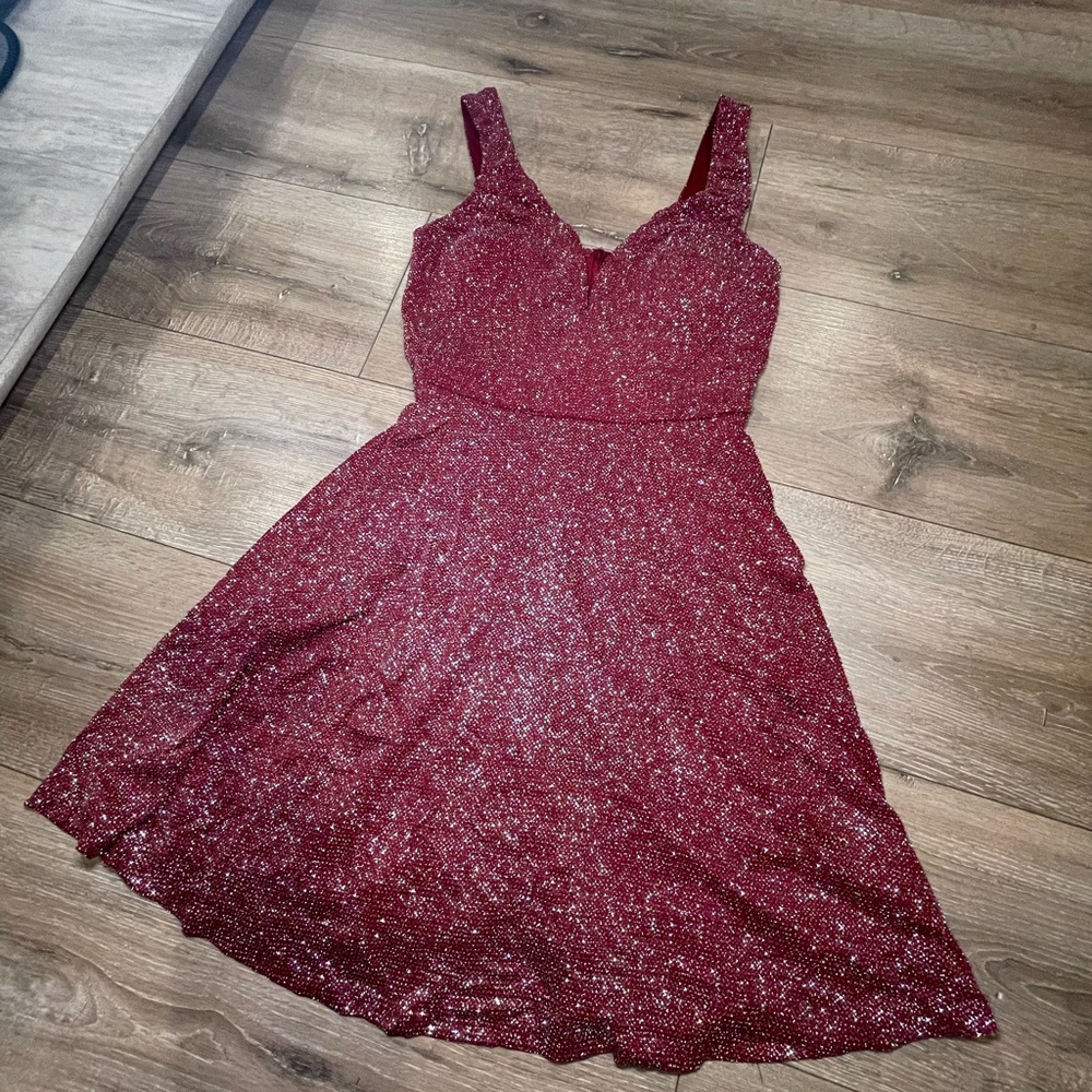 Crystal Doll Sparkling Red Mini Dress